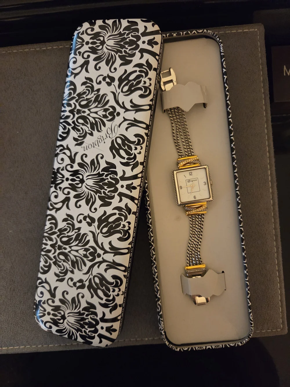 Brighton Two-Tone Square Face Women's Watch - Silver & Gold